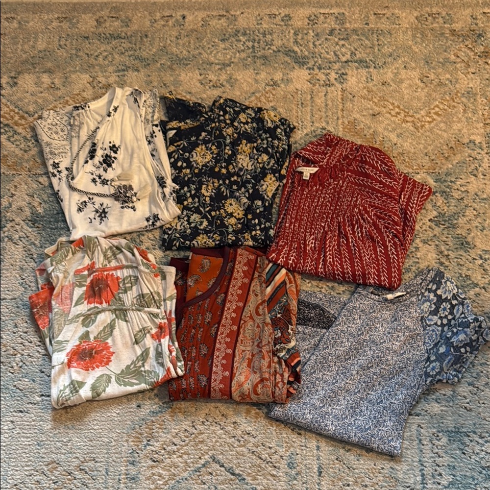 Lucky Brand Women's Blouses - Multicolor Set (6 shirts)